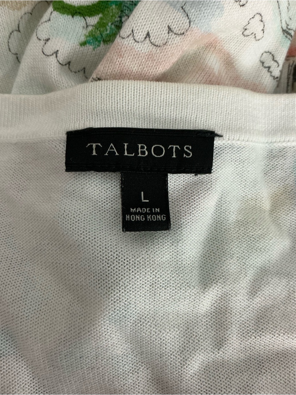 Talbots Tropical Beach Island Cardigan Resort Vacation Size L Cotton Blend - Picture 6 of 7